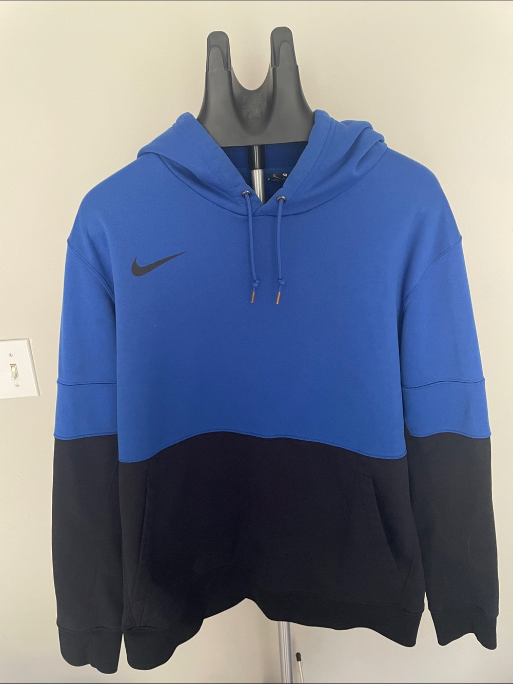 Nike Royal Blue and Black Block Pullover Hoodie
